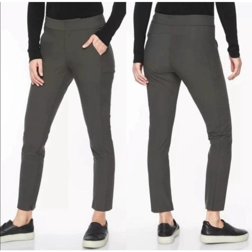 Athleta Pants Womens 2 Green Gray Stellar Trouser Pockets Athletic Casual Work